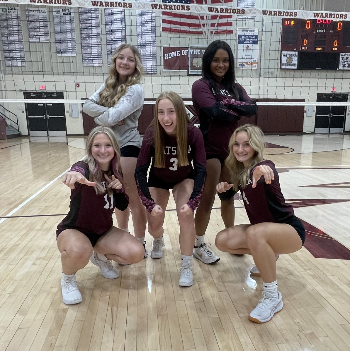 WatsekaVball's tweet photo. Senior night for these girls tonight.  Come celebrate them and cheer on the Warriors tonight as we take on Milford! https://t.co/Vw42PzNE5k