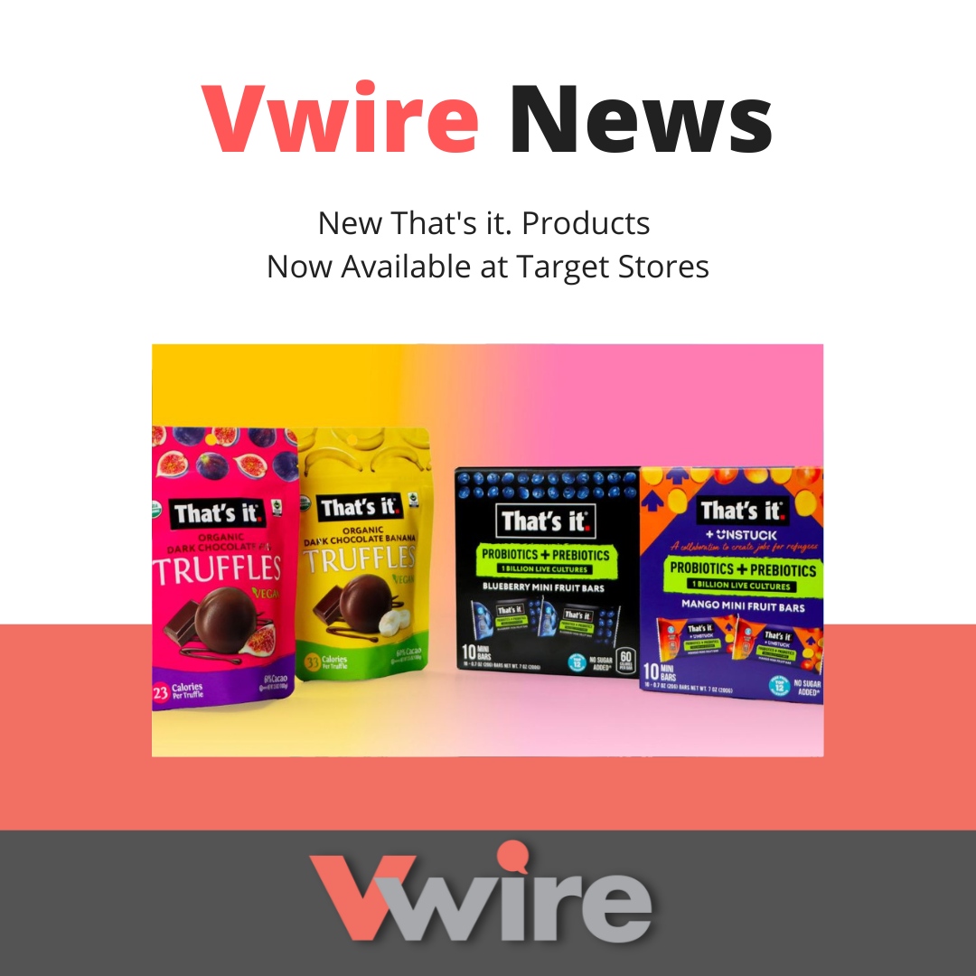 That’s it., a leading healthy snacks company celebrated for its fruit-forward portfolio and simplicity of ingredients, is excited to announce the launch of two new products that are now available at select Target stores.
⁠
vwire.com/new-thats-it-p…