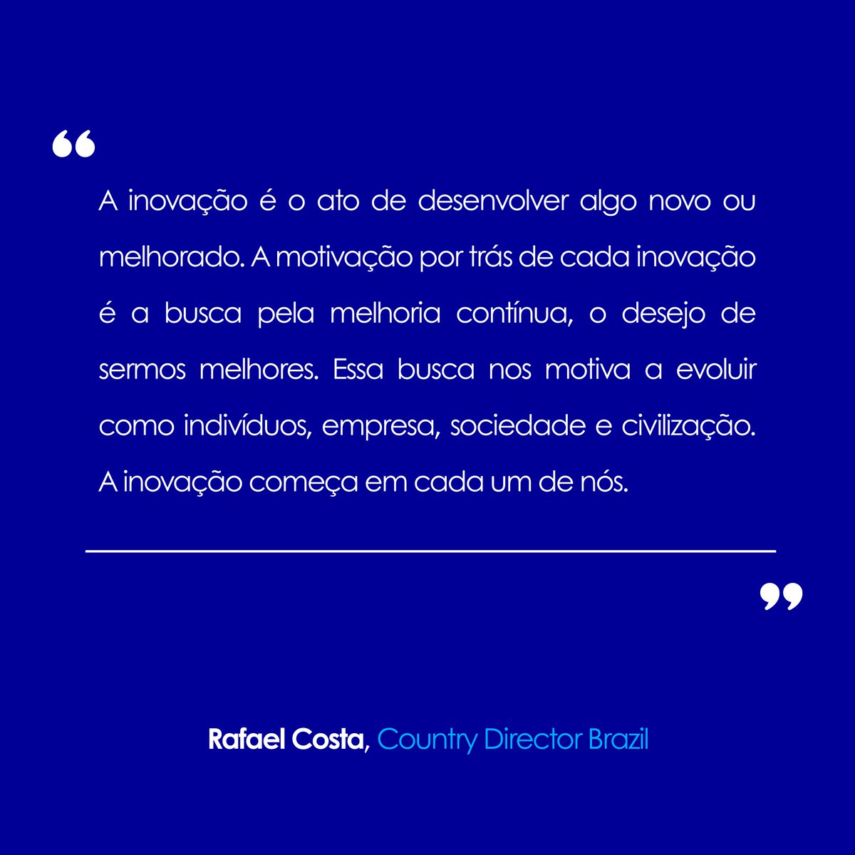 FIGroupBR's tweet image. Hoje é o Dia da Inovação! 💡👏

👉 Confira as respostas de nossos colaboradores sobre o que a inovação significa para eles.

Estamos comprometidos em continuar impulsionando a inovação. 🚀

Junte-se a nós nessa jornada!💙

#DiadaInovação #HelpingIdeasGrow