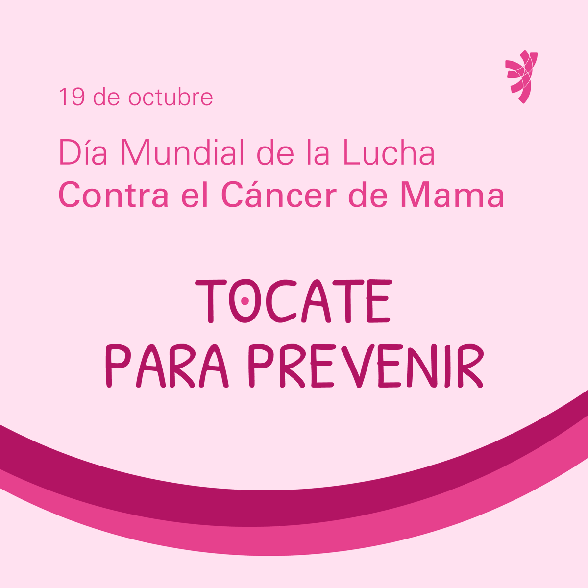 🎀 Día Mundial de la lucha contra el cáncer de mama
▪️1 de cada 8 mujeres puede desarrollar cáncer de mama en su vida.
▪️En nuestro país se diagnostican cada año 20.000 nuevos casos.
▪️20 mujeres fallecen por día a causa de esta enfermedad.
💪🏻 ¡Tocate para prevenir!
#octubrerosa