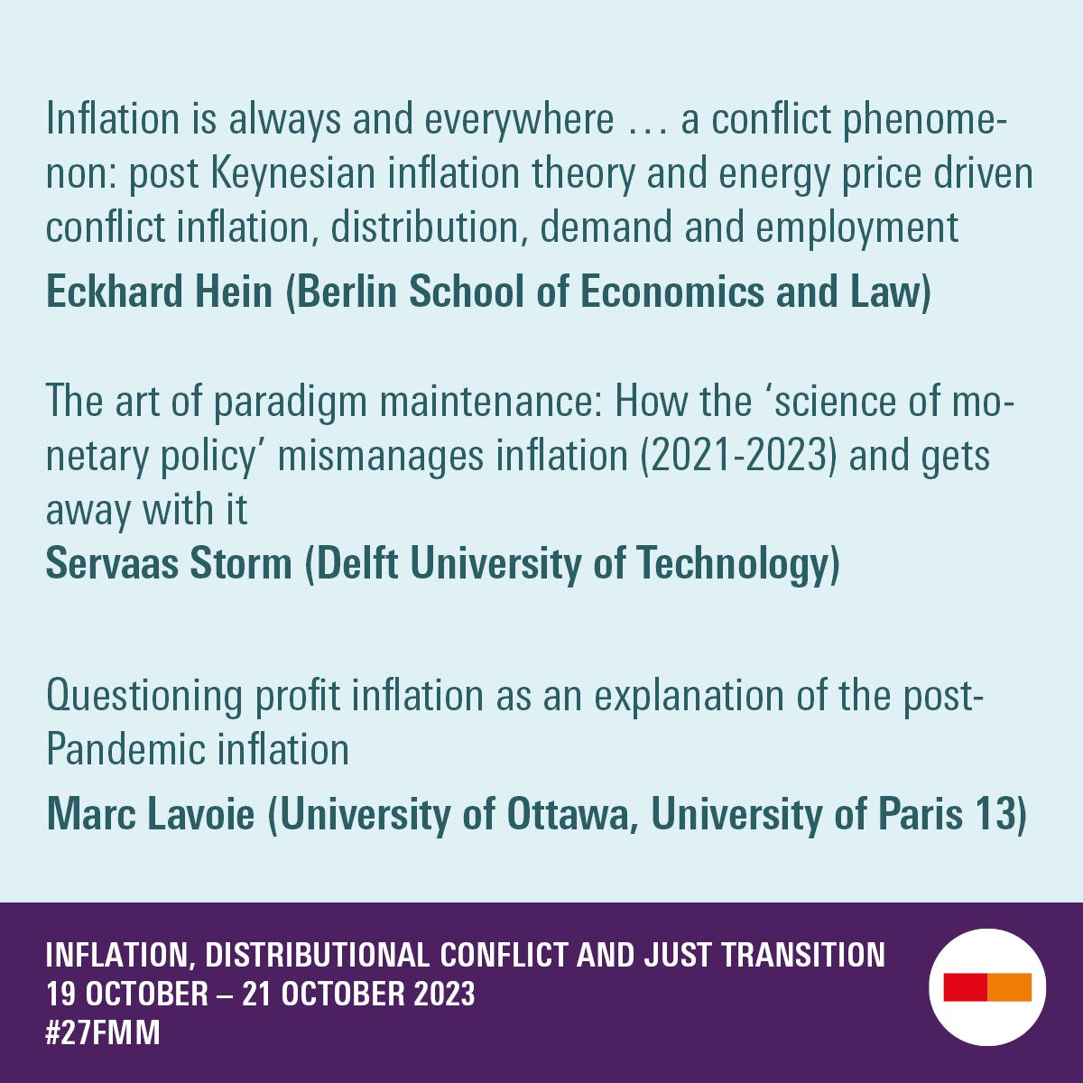 boeckler_de's tweet photo. 📺Heute ab 17:30 Uhr im Livestream: “Causes of Inflation” – eine von drei Plenary Sessions der @FMM_macro Conference des @IMKFlash. Konferenzthema in diesem Jahr „Inflation, Distributional Conflict and Just Transition”. #27FMM
Hier geht es zum Livestream👇
https://t.co/8GO2xxbHbX https://t.co/njw72cqW9O