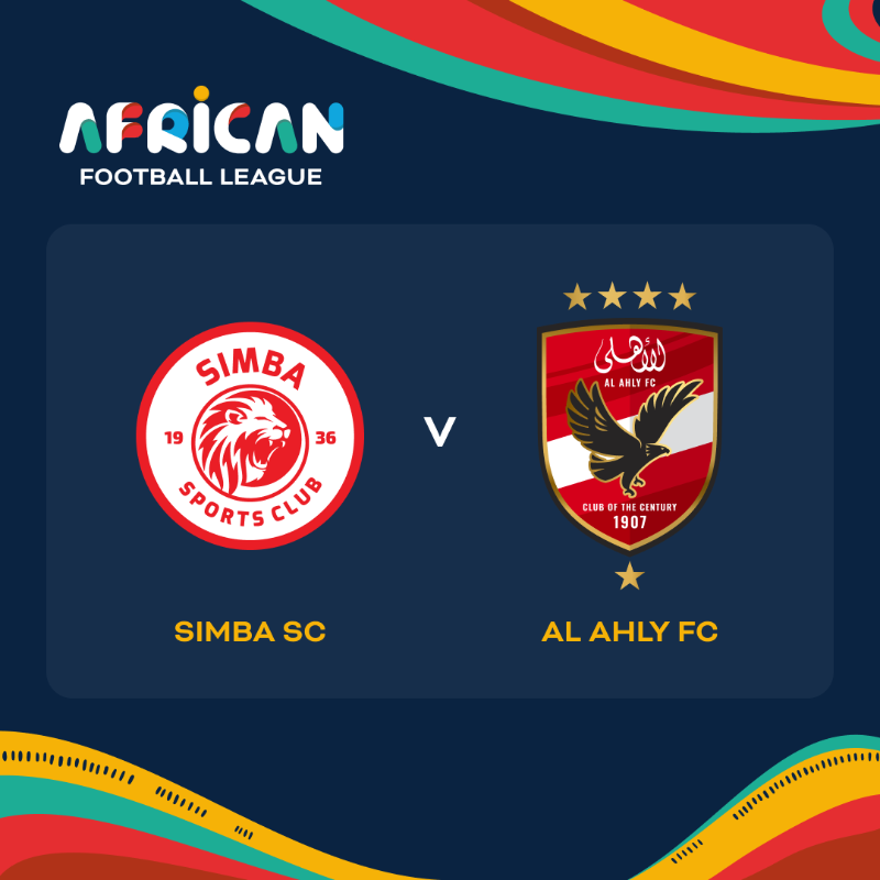 FIFAWorldCup's tweet photo. Simba SC 🆚 Al Ahly FC

The countdown to the African Football League quarter-finals is ON! ⏰

Available to stream FREE worldwide, excluding Tanzania, South Africa, and the UK.
