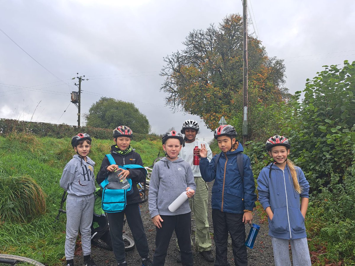 Bike ride water break.