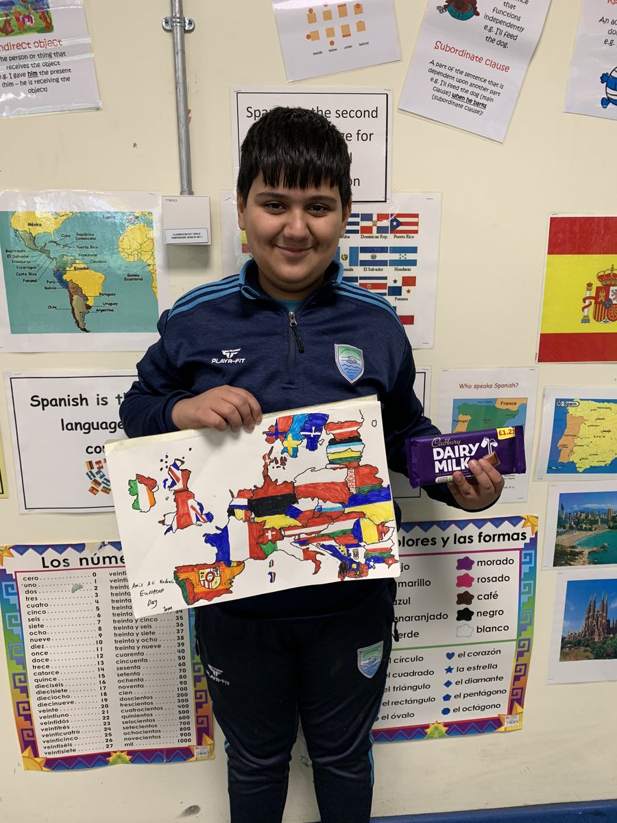malonelanguages's tweet image. Aoife, Amir and Ahmad - winners of the European  poster competition, fantastic effort! 😇🥇🇪🇸