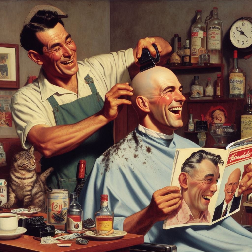 addict3d2findom's tweet photo. Let's get a haircut! 💈💇♂️😄
#aiart #ainostalgia, #aibarber https://t.co/NmPuLaykiM