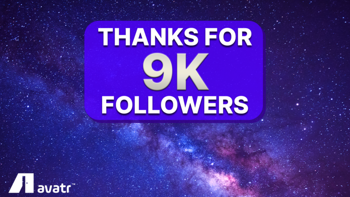 avatrdapp's tweet photo. 9,000 followers and counting! 🙌 

Thank you to our incredible community for your ongoing support and engagement. 🤗 

Don't forget to jump over to our Discord for all the details regarding our HUGE giveaway - link in bio!

#Avatr #9000Strong #Community #Giveaway https://t.co/UnJSRq3D4P