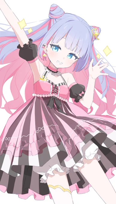 依頼ありがとうございましたサイドの髪が耳にかかって耳のアクセサリーが見えてるのがかわいい!描くのたのしかったです! 