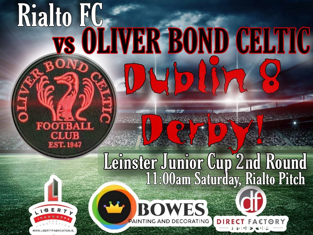 Oliver bond celtic fixture 
Lenister junior Cup 2nd round 
⚫️🔴💥⚫️🔴💥⚫️🔴💥⚫️🔴💥⚫️
<a href="/AlQuinn2015/">LSL Live Update’s</a> <a href="/rialto_fc/">Rialto FC</a>