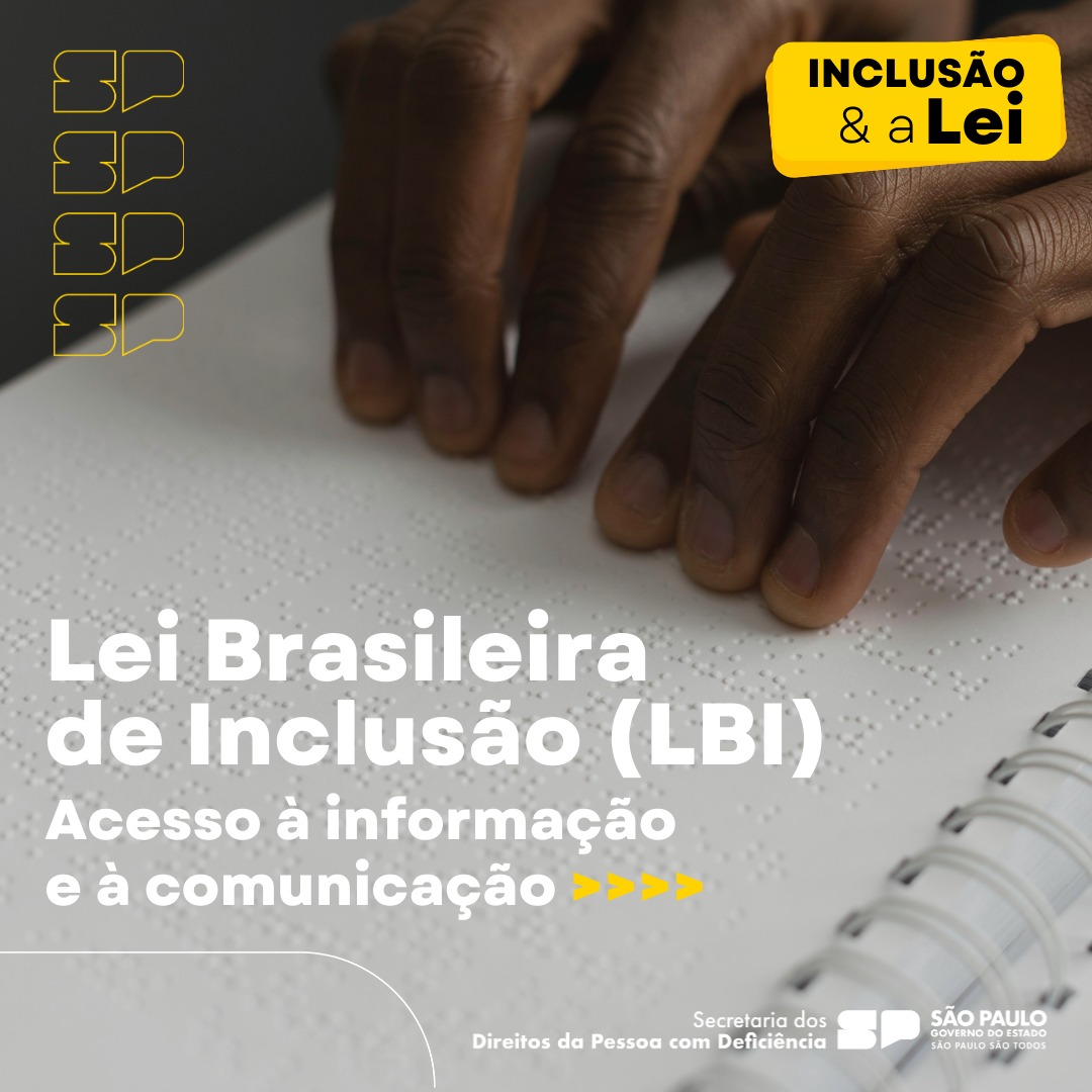 deficiencia_SP's tweet image. INCLUSÃO E A LEI | O assunto dessa semana é informação e comunicação, vamos falar sobre o tema com o olhar da Lei Brasileira de Inclusão (LBI).

#LBI #LeiBrasileiraDeInclusão #PessoaComDeficiênciaSP