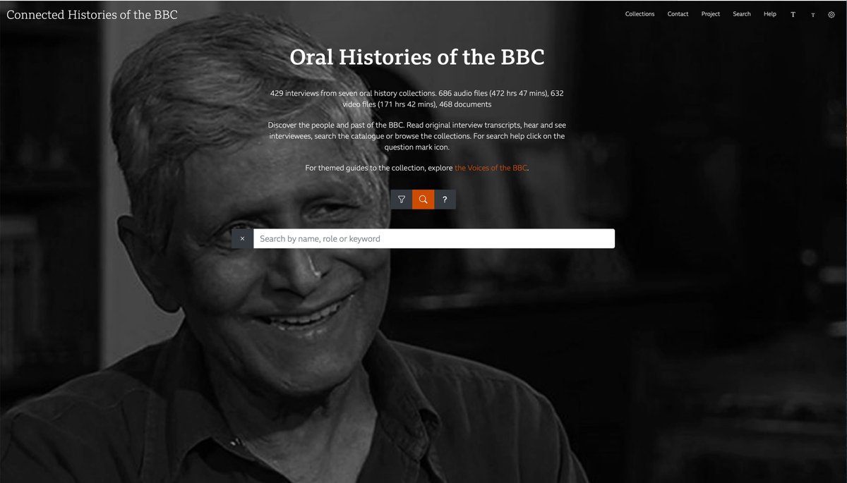 It's actually quite amazing if I may say so myself. It's two things, really. First, it's a massive website, where you can watch/hear/read interviews with over 400 key people who've worked for the BBC since its birth in 1922 connectedhistoriesofthebbc.org