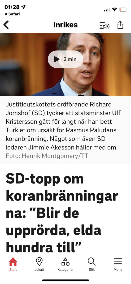 StureTor's tweet image. En fråga till @RichardJomshof. Anser du att det ska brännas fler koraner nu, eller?