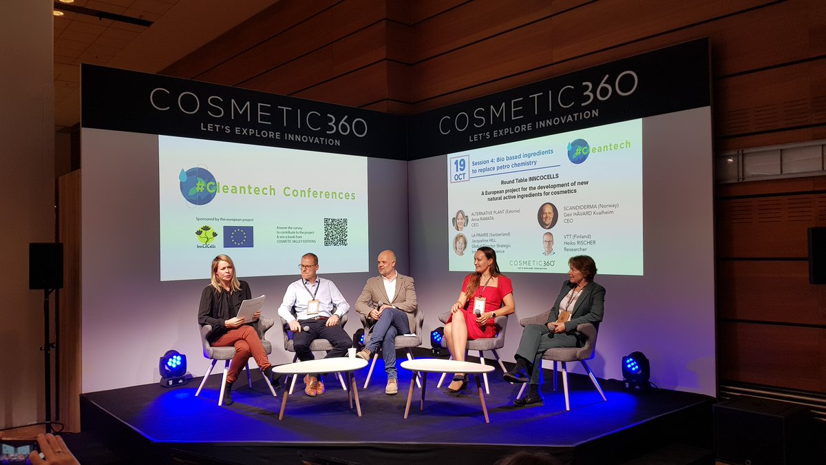 EU project InnCoCells (@inncocells) on Twitter photo Here is our panel: <a href="/ARamataStunda/">Anna Ramata-Stunda</a> (<a href="/AlternatPlants/">AlternativePlants</a>), Geir håvard Kvalheim (<a href="/Scandiderma/">ScandiDerma</a>), Heiko Rischer (<a href="/VTTFinland/">VTT</a>) and Jacqueline Hill, La Prairie. Hosted by Emilie Kovacs. Here is our panel: <a href="/ARamataStunda/">Anna Ramata-Stunda</a> (<a href="/AlternatPlants/">AlternativePlants</a>), Geir håvard Kvalheim (<a href="/Scandiderma/">ScandiDerma</a>), Heiko Rischer (<a href="/VTTFinland/">VTT</a>) and Jacqueline Hill, La Prairie. Hosted by Emilie Kovacs.