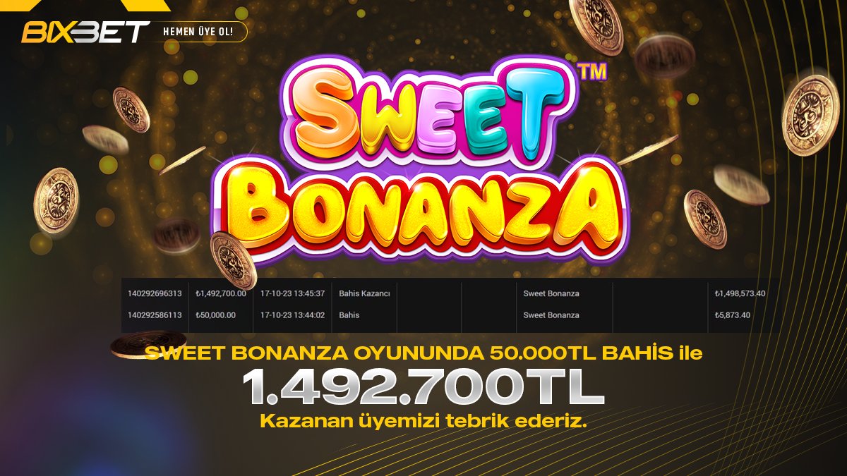 🎰 Sweet Bonanza Oyununda 50000 TL İle 1.492.00 TL Kazanan Üyemizi Tebrik Ederiz🥳

⚜️ Sıradaki Kazanan Sen Ol!!

Güncel Giriş Adreslerimiz;
⚡️ heylink.me/bixbet