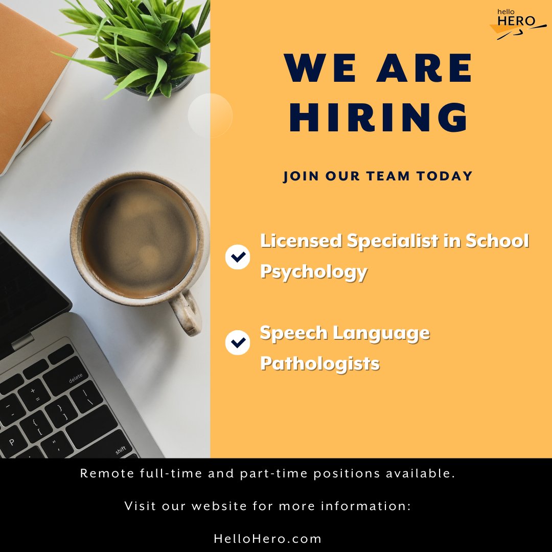 Ready to be a hero and strengthen communities across the country? 

Here's what we have available:

🔸 Licensed Specialists in School Psychology 

🔸 Speech Language Pathologist 

Apply today using our link below and become a hero in your community 🙌

hubs.li/Q025Kx9Z0