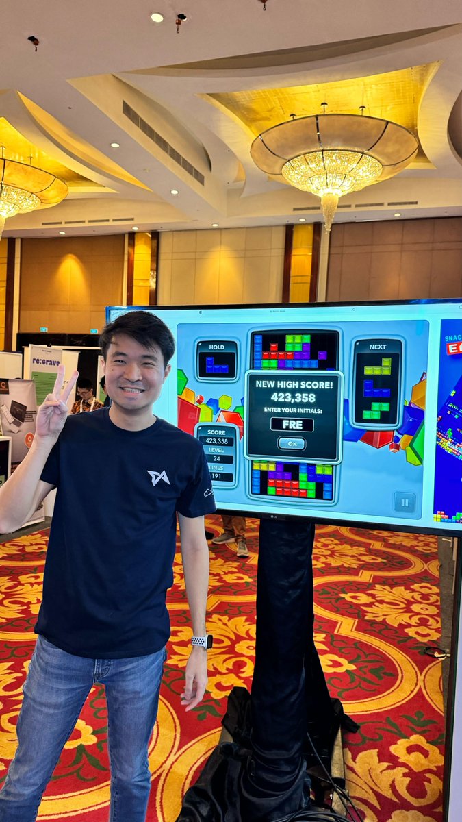 getstream_io's tweet image. Congratulations to the winner of our #PS5 giveaway, Ivan Tan! 👏

He earned his prize by achieving the highest Tetris score at our @techinasia booth! 🌟 🎮

#techinasia #tetris #api #sdk