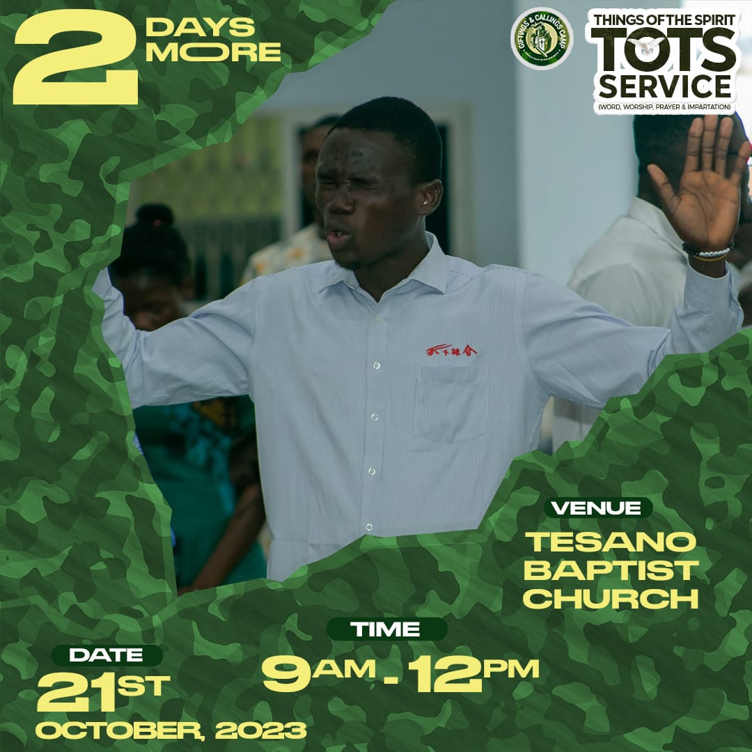 gccamponline's tweet photo. The October 2023 edition of TOTS service comes off in 2️⃣ days at TESANO BAPTIST CHURCH!🔥🔥🔥

Invite everyone you know! See you there!😊
#tots2023
#gccamp
#gccamp2023 https://t.co/7dXMHuzUTZ