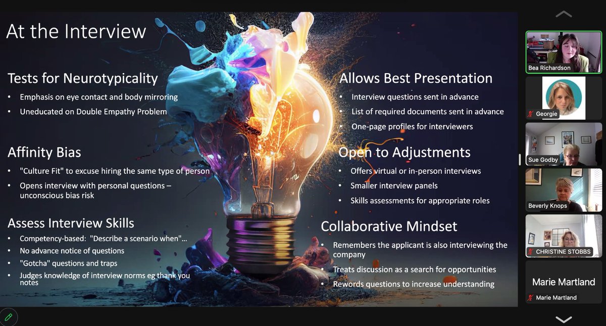 UKVRA's tweet photo. Bea is keeping the room engaged with Strategies to ensure inclusive workplaces for neurodiverse people #VR4Work https://t.co/yP4JUvx7pU