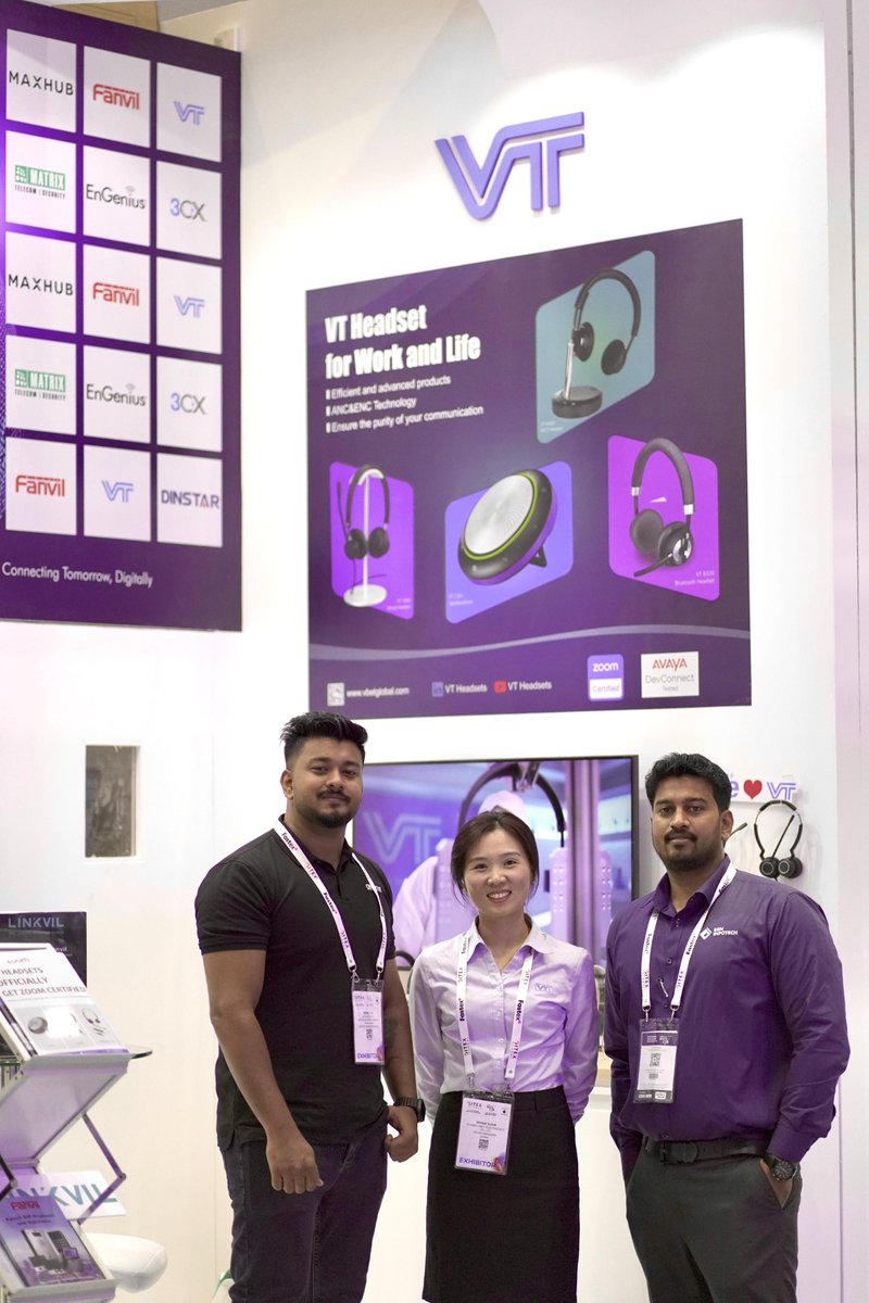 🌟 Exciting Update from GITEX 2023 🌟

Visit our booth,  
🗓16-20 October 2023, H25-E55,Zabeel hall-6,Dubai World Trade Center
to experience the #VT products firsthand. 

#interactiveipphones #vtheadsets #BenInfotech #Networking #cybersecurity #gitex #gitexglobal