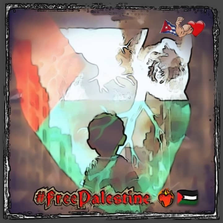 ‼️La causa palestina late en el 💓 de cada cubano y de todo aquel que lucha por un 🌎 más justo‼️ #FreePalestina #CubaPorLaPaz #DefendiendoCuba🇨🇺💪❤️