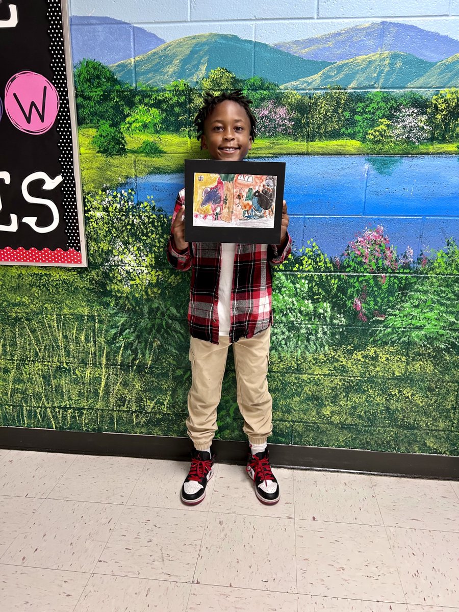 Major's artwork is currently featured at the SC State Fair.  It was submitted by his former art teacher, Mrs. Green at Caughman Road Elementary.  Mrs. Green called the art room at Brennen to announce this honor and we are so excited for him!
