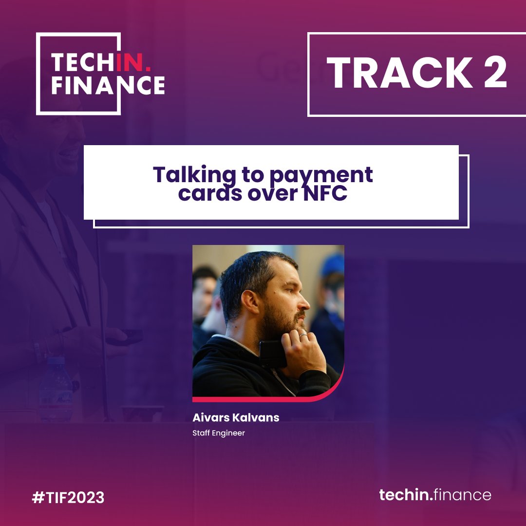 TechIn_Finance's tweet image. 📢 Happening now in track 2: &apos;Talking to payment cards over NFC&apos; with @aivarskalvans, Staff Engineer at Ebury 🗣️. Don&apos;t miss it! #TIF2023 🚀🎯💼
