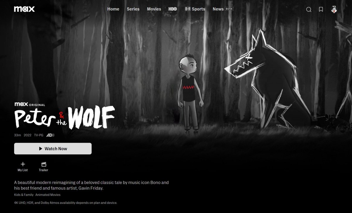 AnimationOnMax's tweet image. "PETER &amp;amp; THE WOLF" is now streaming on Max!