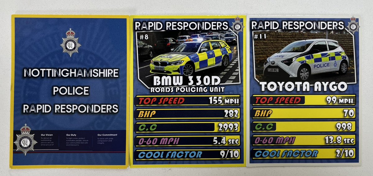 visionset's tweet photo. The kids have been handed out cards like these. So the greener Aygo is uncool but the high powered bmw is very cool. Nice message. 🙄petrol heads come join @nottspolice https://t.co/zERKsKRhs9