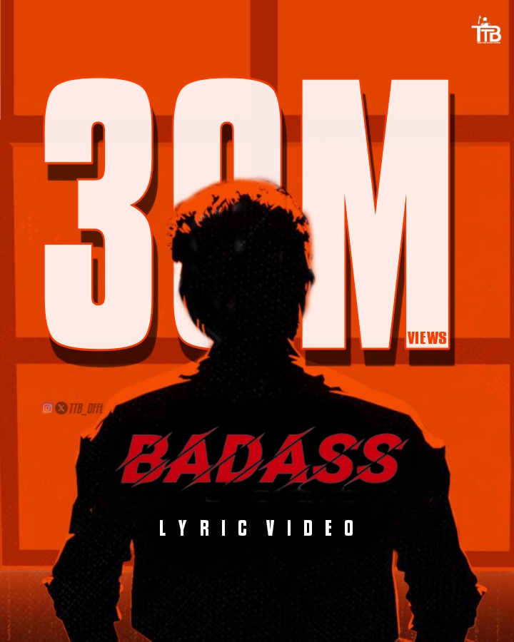 TTB_Offl's tweet photo. #Badass Lyric Video Crossed 3️⃣0️⃣Million+ Views😎💥

#LeoJukeBox - @7screenstudio 👀

#Leo @actorvijay @anirudhofficial https://t.co/kBZ3oNrX7D