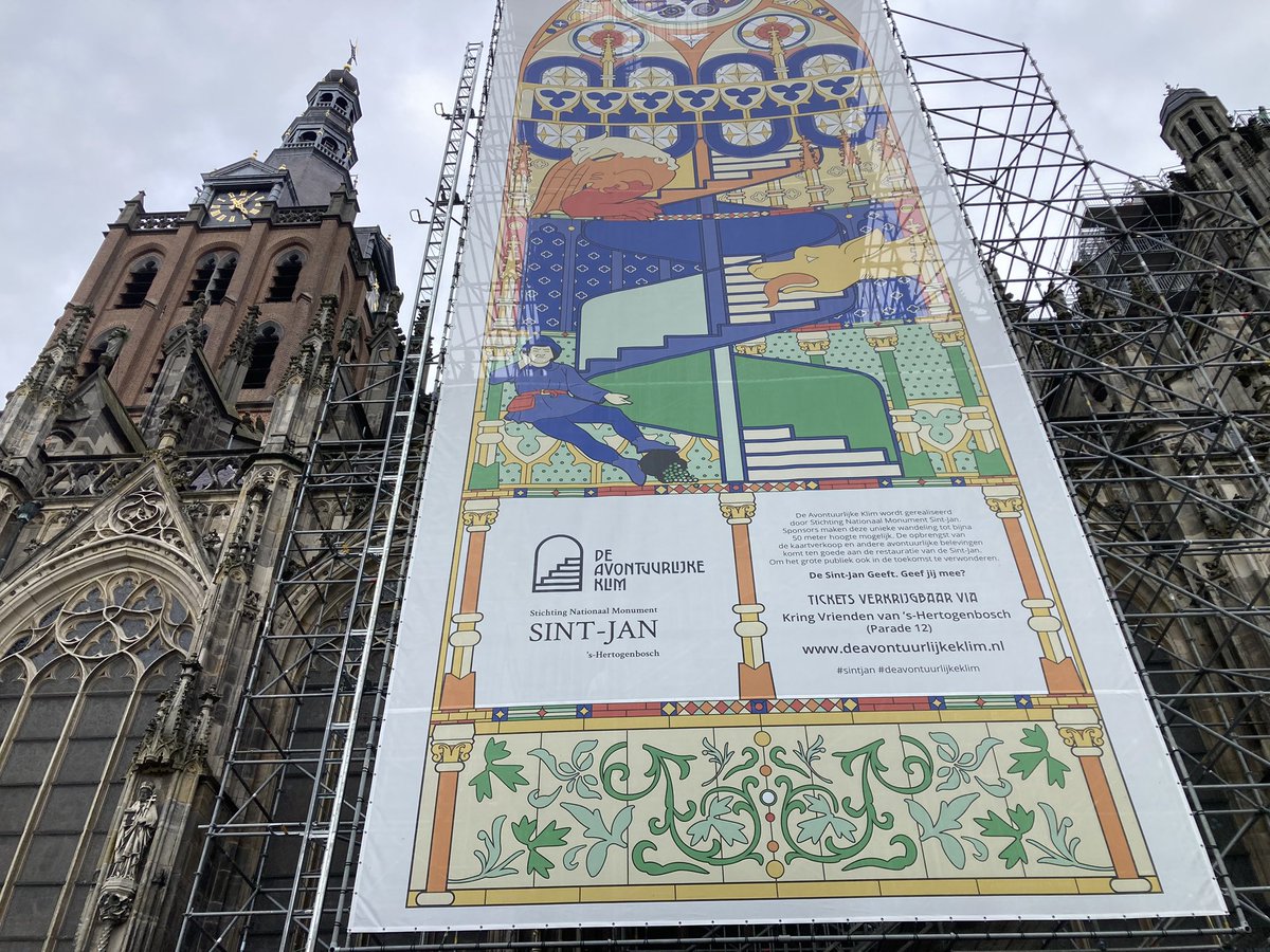 geertgeenen's tweet photo. De Sint-Jan in Den Bosch staat in de steigers. Zojuist klom ik 50 meter (240 treden) omhoog. Heel leuk. Dat deed ik niet eerder. Meedoen aan #deavontuurlijkeklim van de #sintjan kan nog tot en met eind januari https://t.co/kyCJSzUjKk https://t.co/qmydC1HtD4