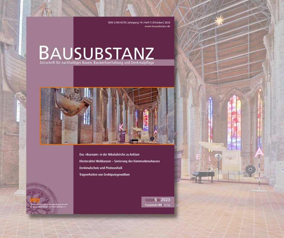 Die Oktober-Ausgabe der BAUSUBSTANZ da. Hier können Sie einen Blick in die Themen werfen: bausubstanz.de/zeitschrift/ak…