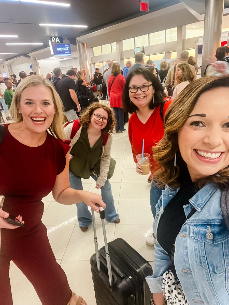 MrsBongiornoEdu's tweet photo. I feel like we’ve been planning for #AASL23 forever, @msfordfierce, and now we’re finally on our way. 

We started off with happy hearts running into two of our favorite people at their ATL airport! https://t.co/jFb5MV7ano