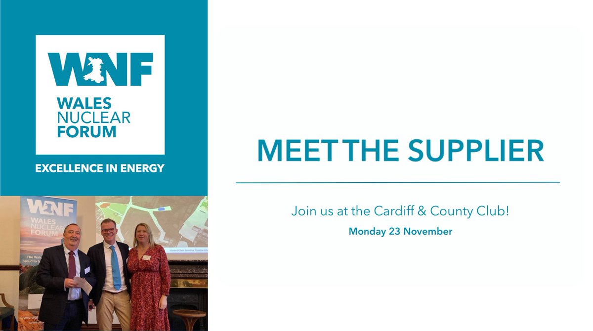 WNF are delighted to announce the next event will take place at Cardiff &amp; County Club on 23rd November!

Hear from T2 suppliers about current projects, with presentations outlining opportunities for the supply chain within the New Build, Decommissioning and Defence sectors.