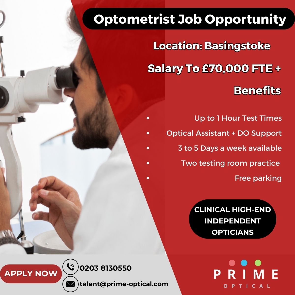 PrimeOpticalRec's tweet image. 👀#Optometrist #Job Opportunity - modern clinical high-end independent #opticians practice located near #Basingstoke Hampshire 👀

Salary To £70,000 FTE + Benefits

👓 OCT,Optomap +much more.
👓 Double testing clinic

Click here for the advert details bit.ly/4930OvF