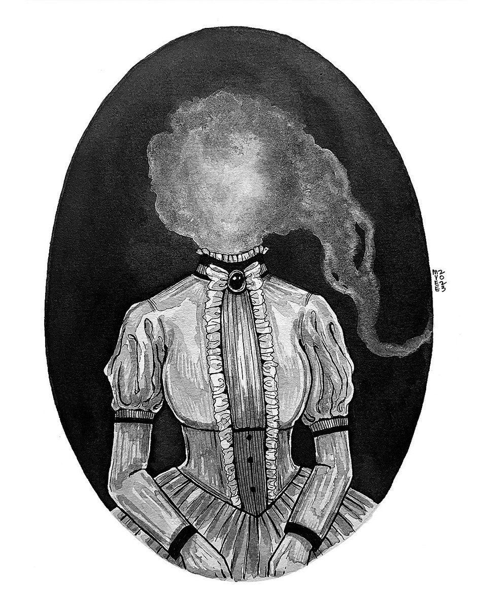 theboneforest's tweet photo. 💀 Day 19 : Specter
•
#art #illustration #painting #ink #indiaink #micronpen #gelpen #horrorart #horror #haunting #ghost #victorianghost #victorian #fashion #victorianfashion #female #halloween #spookyseason #drawtober #inktober #tucsoninkworks #31daysofhauntedart #theboneforest https://t.co/vqTMKPEu9z