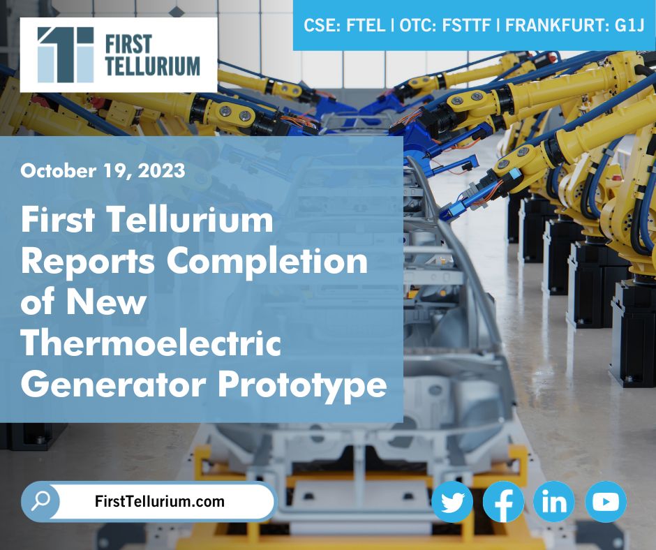 TelluriumCorp's tweet photo. NEWS | First Tellurium Reports Completion of New Thermoelectric Generator Prototype - 

https://t.co/ncUGAGPEB2 $FTEL $FSTTF #SolarPower #Tellurium #Te #EVs #ElectricVehicles #CriticalMetals #Mining #BatteryMetals #GreenEnergy #Technology #Renewables #RenewableEnergy https://t.co/xi0JmMO17M