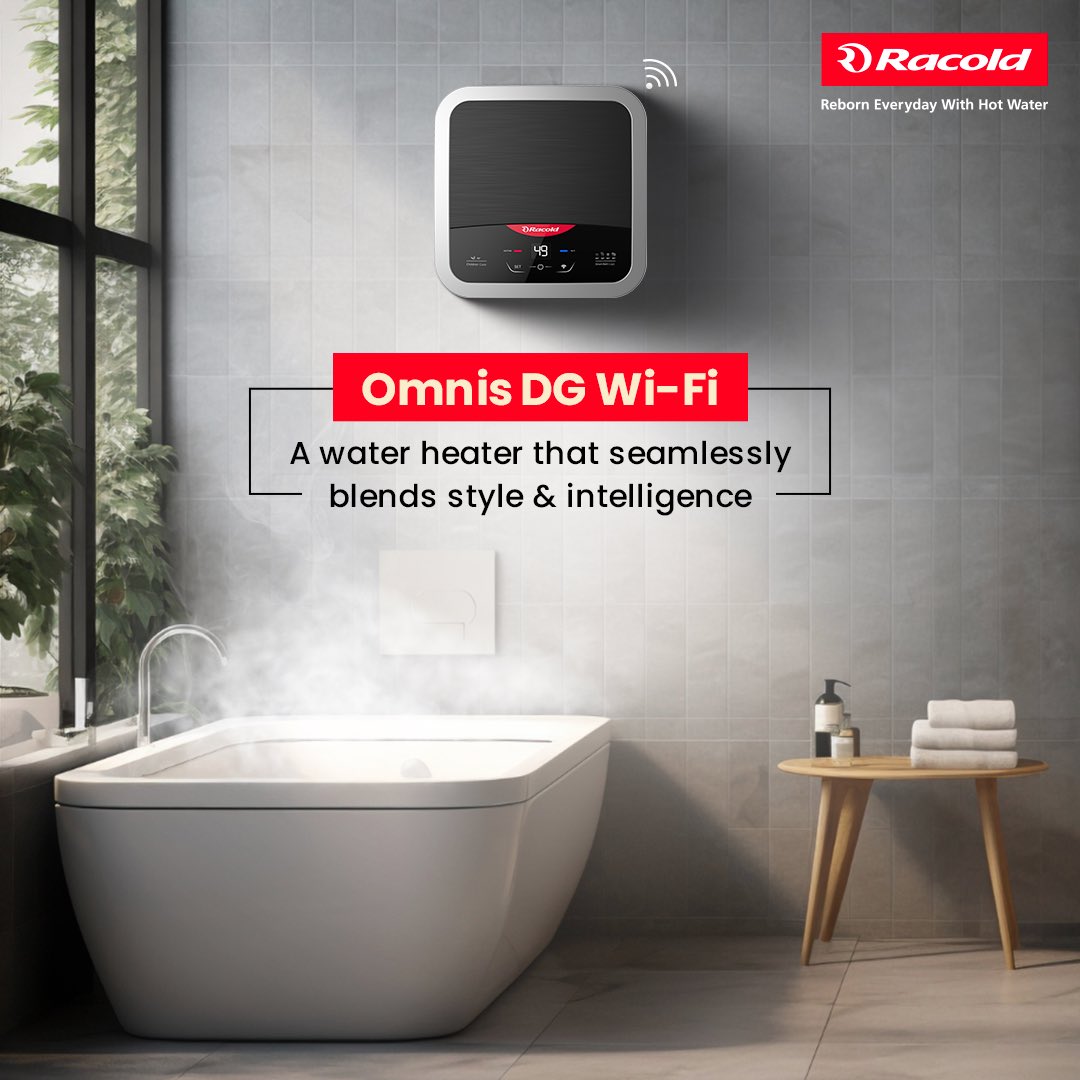 RacoldOfficial's tweet photo. Enjoy modern luxury and convenience as you transform your bathroom into a stylish, hi-tech space with OMNIS DG Wi-Fi.

#OmnisDGWiFi #Luxury #Convenience #Comfort #Ease #Innovations #Bathroom #Style #StorageWaterHeaters #Features #Racold #BeReborn https://t.co/hkkxksDHv3