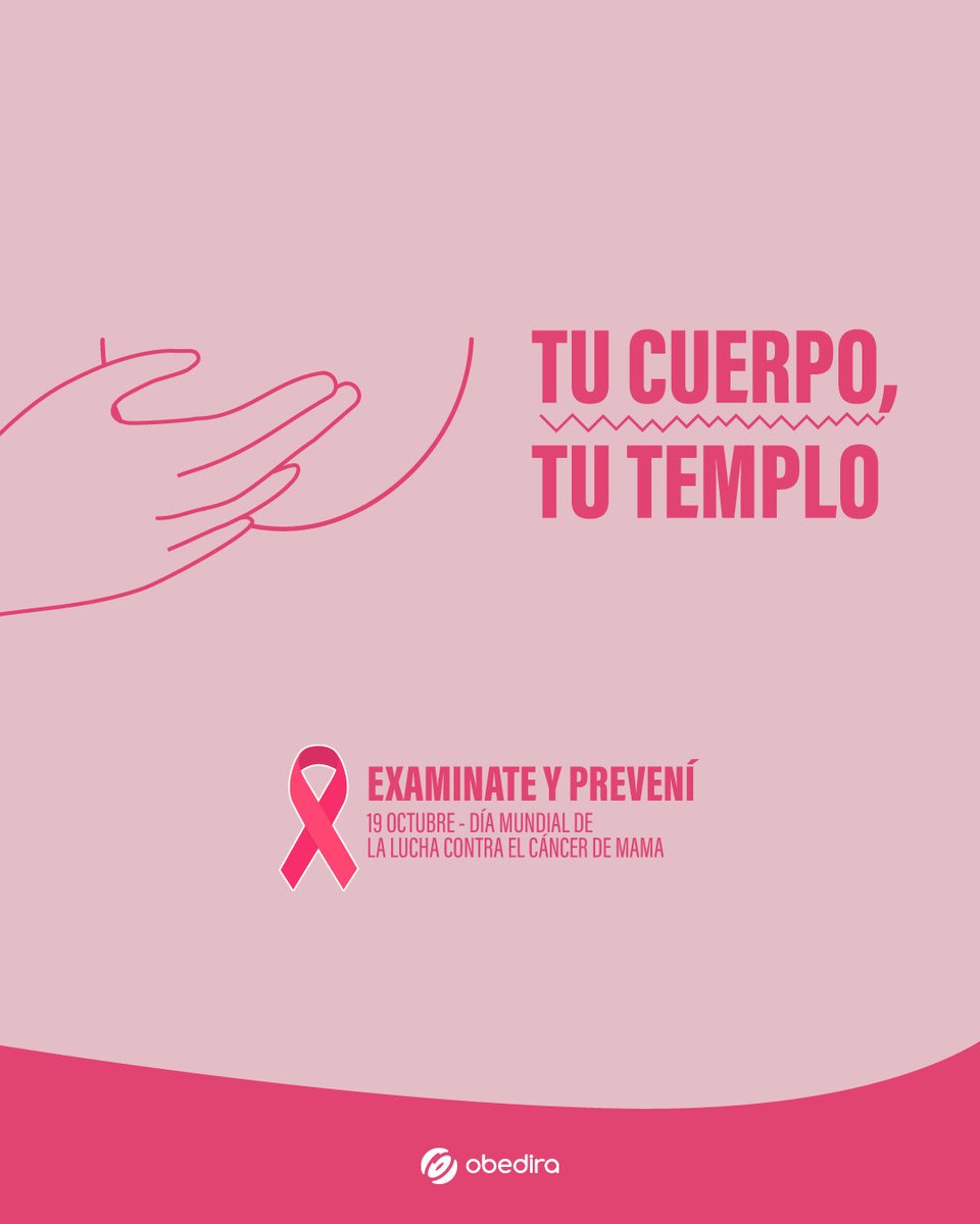 obedira's tweet photo. 💖 Hoy recordamos el Dia Mundial contra el Cáncer de Mama.

‼️ Hagamos de la prevención una tradición. https://t.co/wmxH6B2oP1
