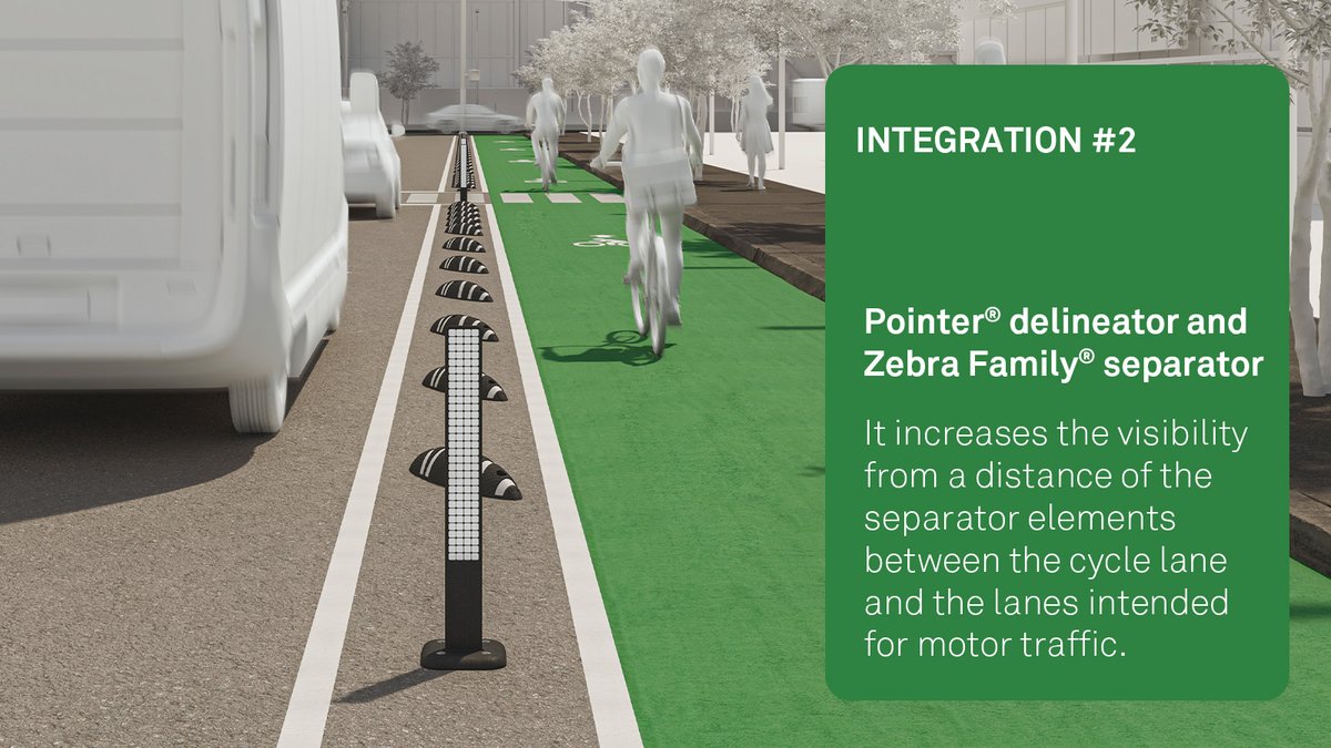 ziclasolutions's tweet image. The Pointer® delineator is designed to integrate with all our products with the aim of increasing visibility and safety on the streets. Here are some examples 👇
Discover more at eu1.hubs.ly/H05NS8T0  #urbanmobility #delineatorpost #flexibledelineator #trafficdelineators