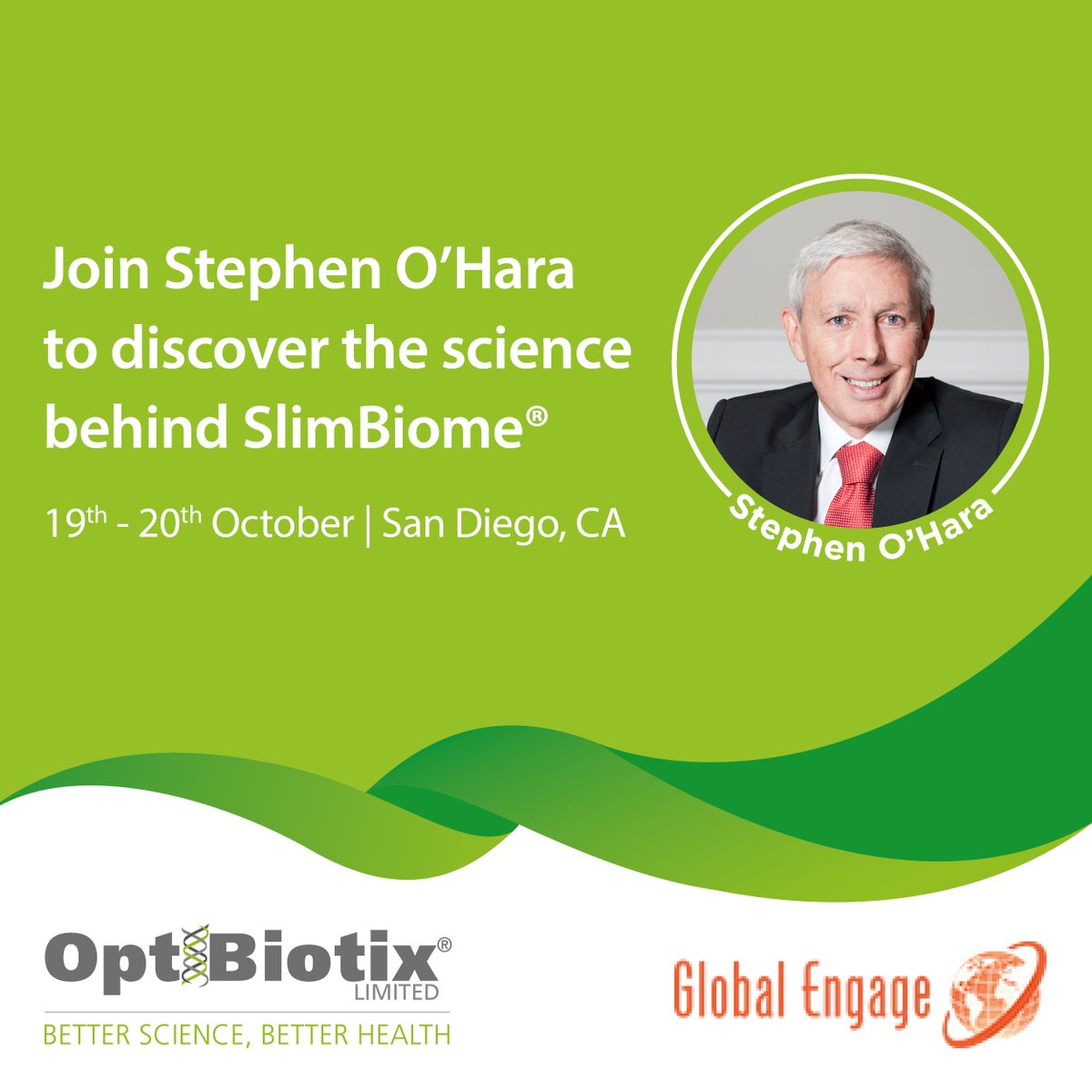 OptiBiotix's tweet photo. Join us at @globalengage, where Founder and CEO of OptiBiotix® Health, Stephen O'Hara, will be presenting our poster on the impact of SlimBiome® on body composition, hunger, cravings, and gut microbiome composition.

Explore the poster here:  https://t.co/xN3vaNFne0 https://t.co/FmEakpr7Kl
