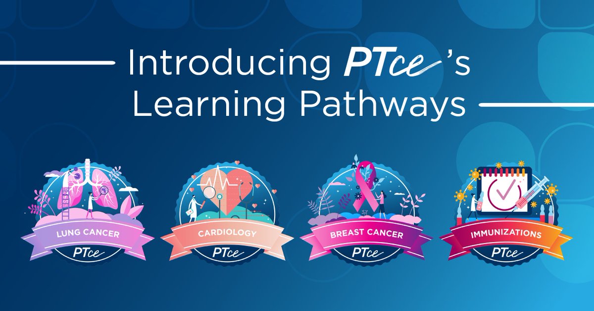 We are now offering learning pathways! These pathways are curated for you to become well versed in additional therapeutic areas to build knowledge towards specialized certifications indicated by a certificate and digital badge. Learn more: bit.ly/3QKG4Cs