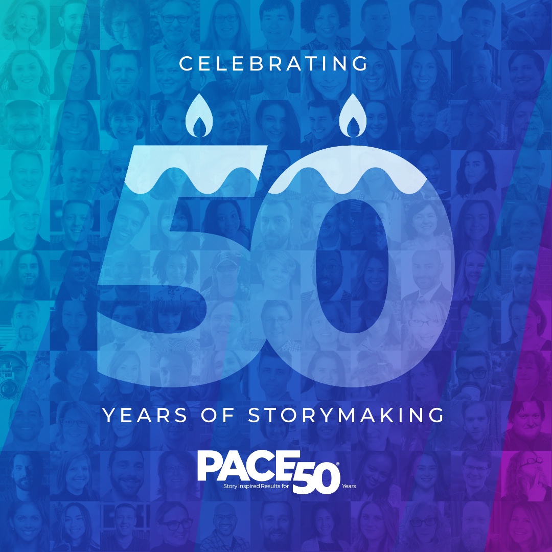 Pace is 50 years old this week. We’ve come a long way since the beginning, but some things have stayed the same all this time, like our commitment to story inspired results for the world’s most ambitious brands. Here’s to 50 years—and lots more to come! #Pace50