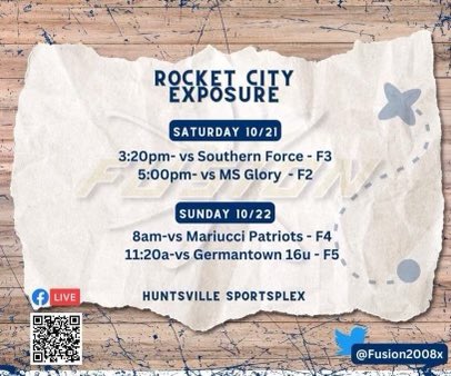 Looking forward to a fun weekend of softball with my girls <a href="/Fusion2008x/">Fusion 08 Gold</a> 
at the Rocket City Exposure!

<a href="/Fusion_SBOrg/">Fusion Fastpitch Organization</a> <a href="/UAH_SB/">UAH Softball</a> <a href="/UAHCoachLes/">Les Stuedeman</a>