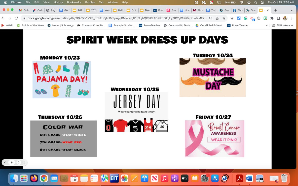 Spirit week next week!