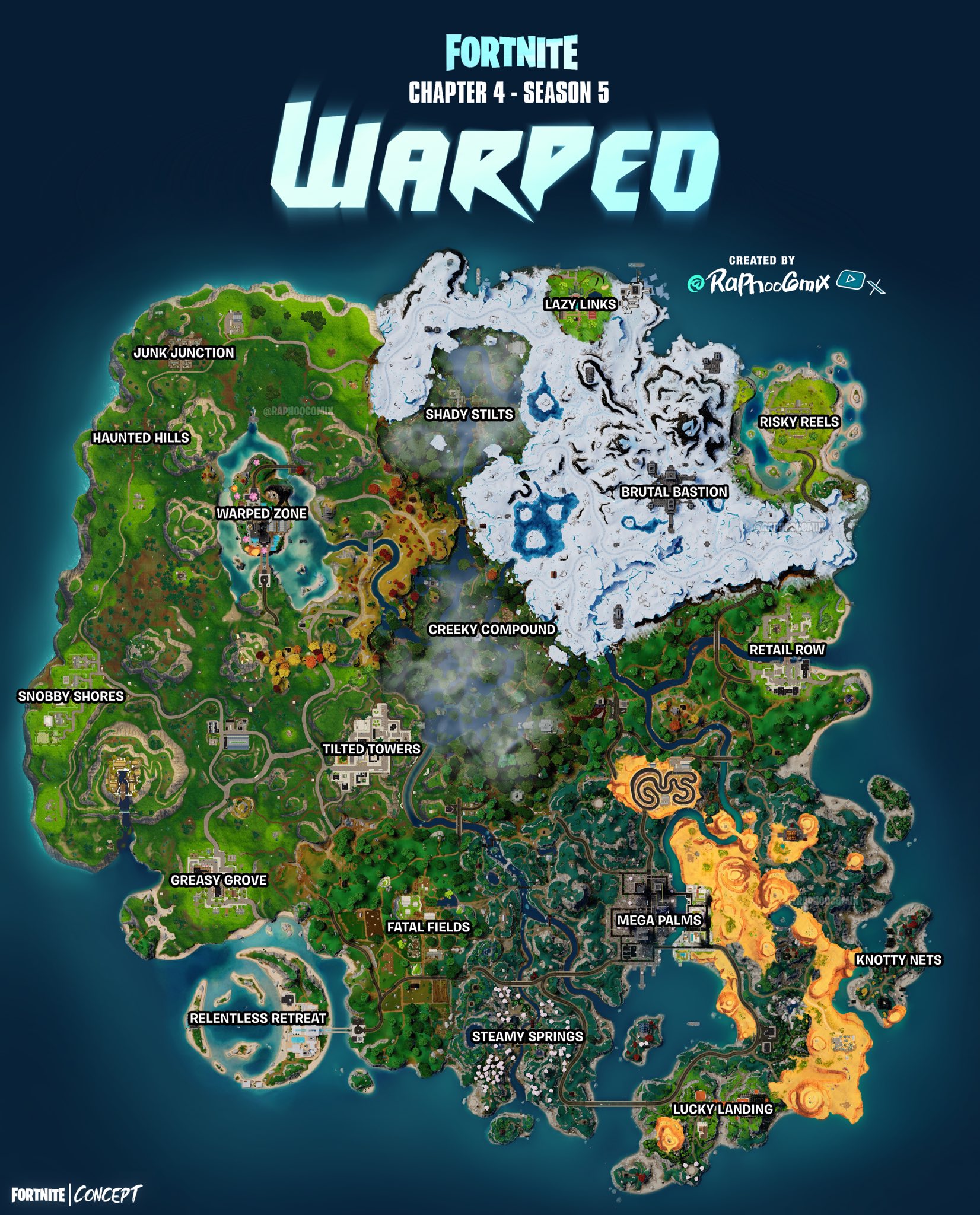 RaphooComix on X: &ldquo;Fortnite Chapter 4 Season 5 - WARPED (map 