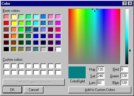 RetroTechDreams's tweet image. Color selector in Windows 95