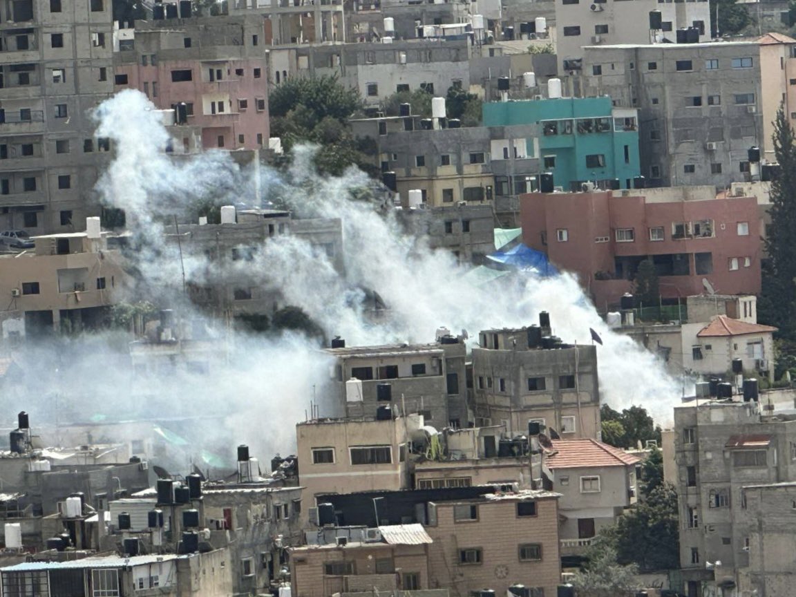 Timesofgaza's tweet photo. lsraeli occupation forces attack Nur Shams camp in Tulkarm (West Bank) with suicide  planes, killing 4 Palestinians. https://t.co/6O9uyFQ206