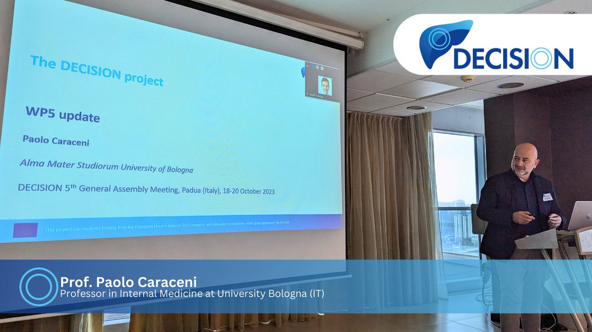 Decision4Liver (@decision4liver) on Twitter photo Next up, Paolo Caraceni of <a href="/Unibo/">Università di Bologna</a> will present work package 5 and the progress on the Clinical Proof-of-Concept #PhaseII Prospective Randomized Controlled Study with #DECISION4liver’s plenum.
#COMBATtrial Next up, Paolo Caraceni of <a href="/Unibo/">Università di Bologna</a> will present work package 5 and the progress on the Clinical Proof-of-Concept #PhaseII Prospective Randomized Controlled Study with #DECISION4liver’s plenum.
#COMBATtrial
