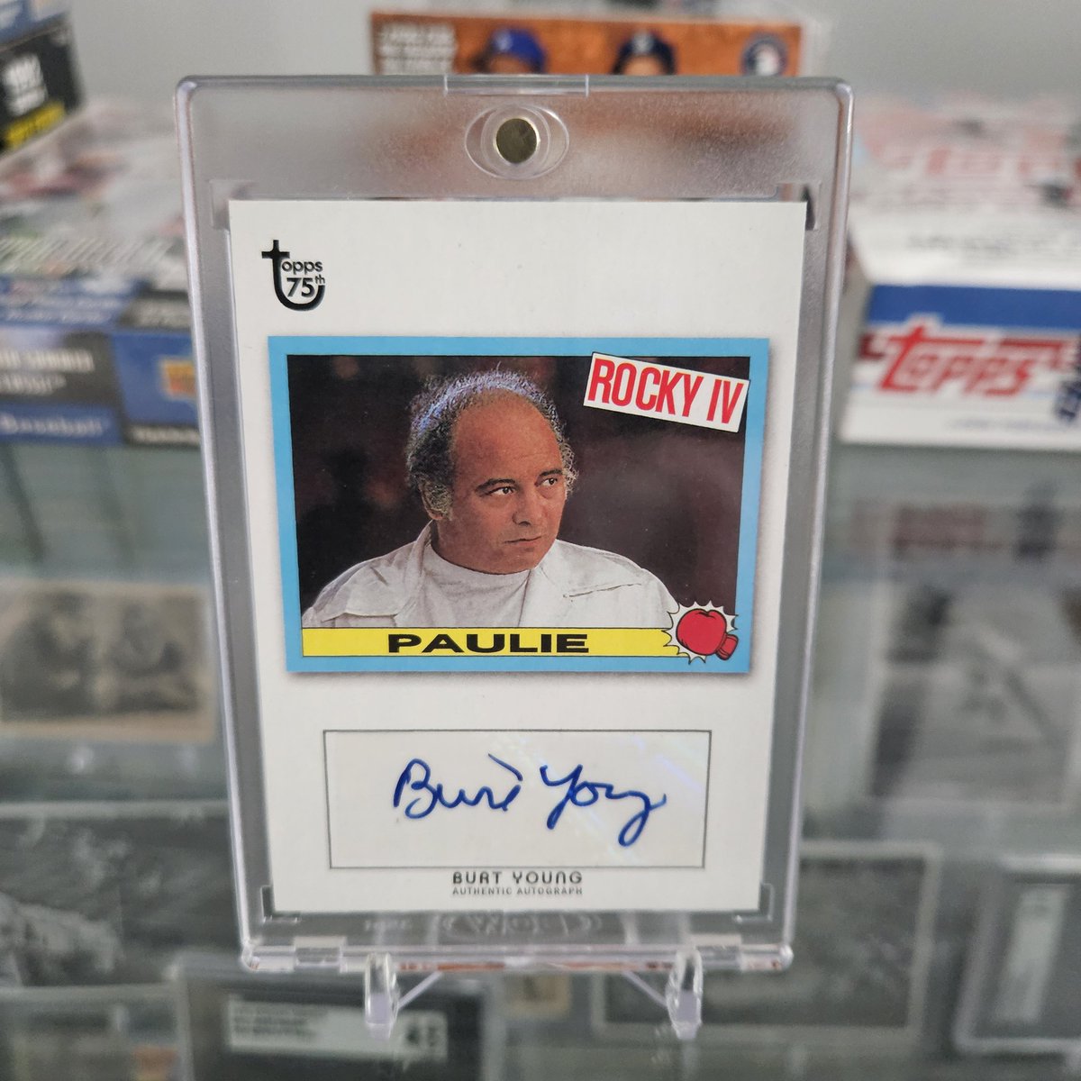 Here's to you Burt Young. This is from 2013 @Topps 75th Anniversary Pop Culture Autographs subset.