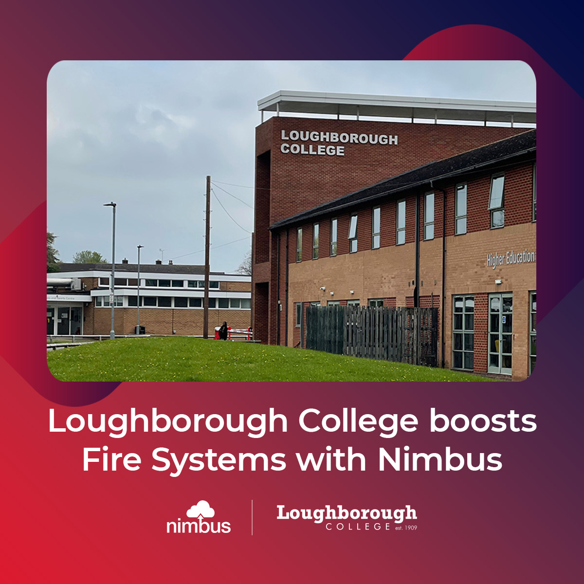 Loughborough College, has successfully implemented the Nimbus fire system monitoring and maintenance solution across its campus.

#ReducingFalseAlarms #BeFireProtected #BeFireAlarmConnected #SchoolSafety

Get the full story from the Media Release here.
👇
hubs.ly/Q02651060