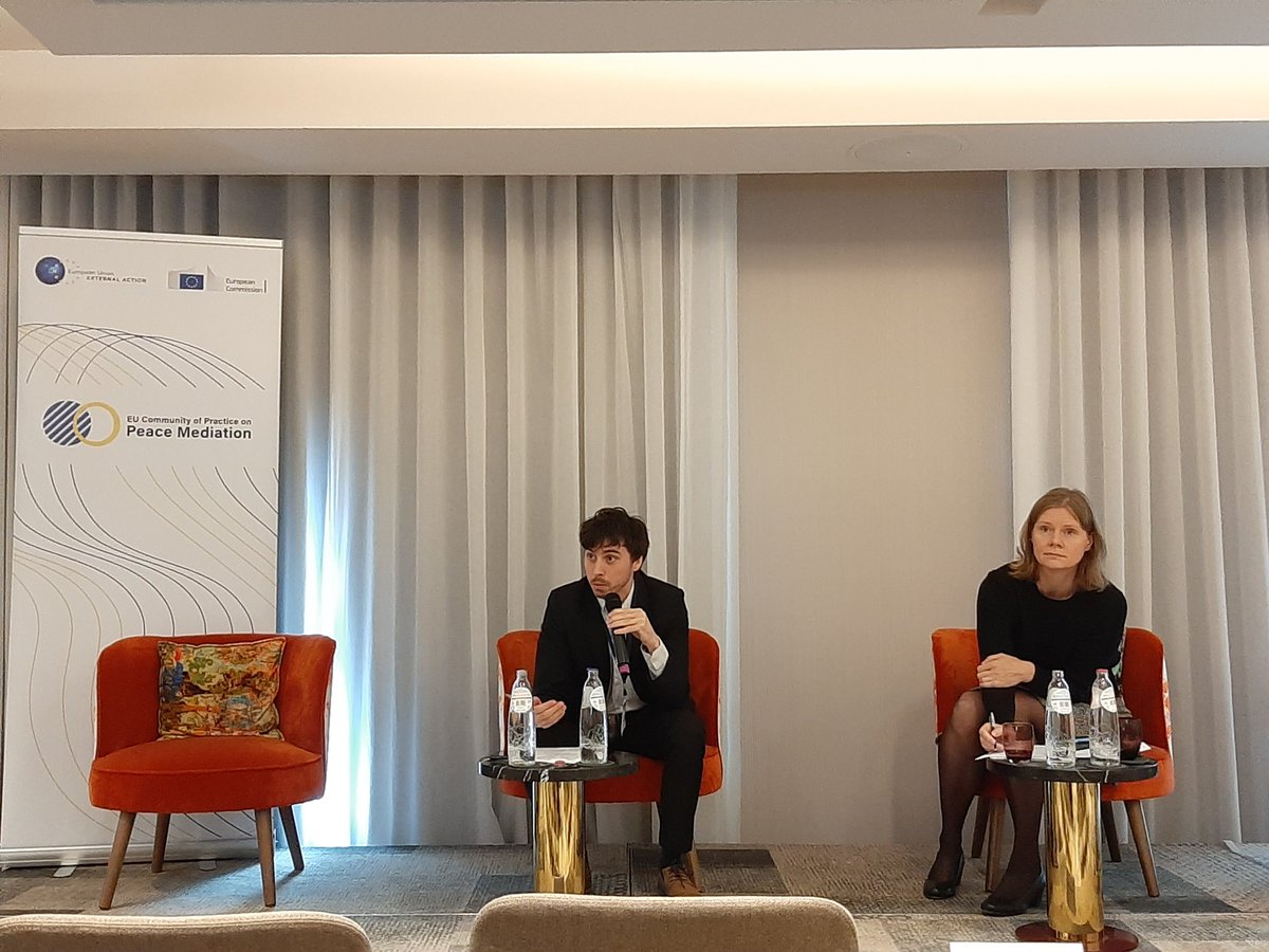 IngeBrees's tweet photo. 🧵in @eu_eeas community of practice on #peace mediation today, @SFCG_ &amp; partners discussed the key role of youth mediators.With majority of the population in conflict contexts under 18, young mediators are crucial to create  trust in the process.But there are multiple barriers. https://t.co/LVgM4wbOUM